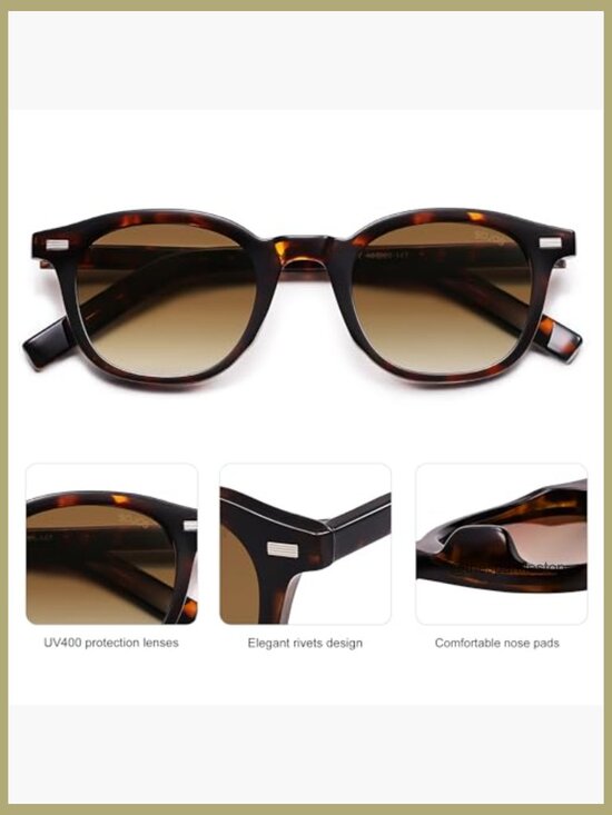 Retro Square Sunglasses with UV400 Protection, Cellulose Propionate Frames main image 5